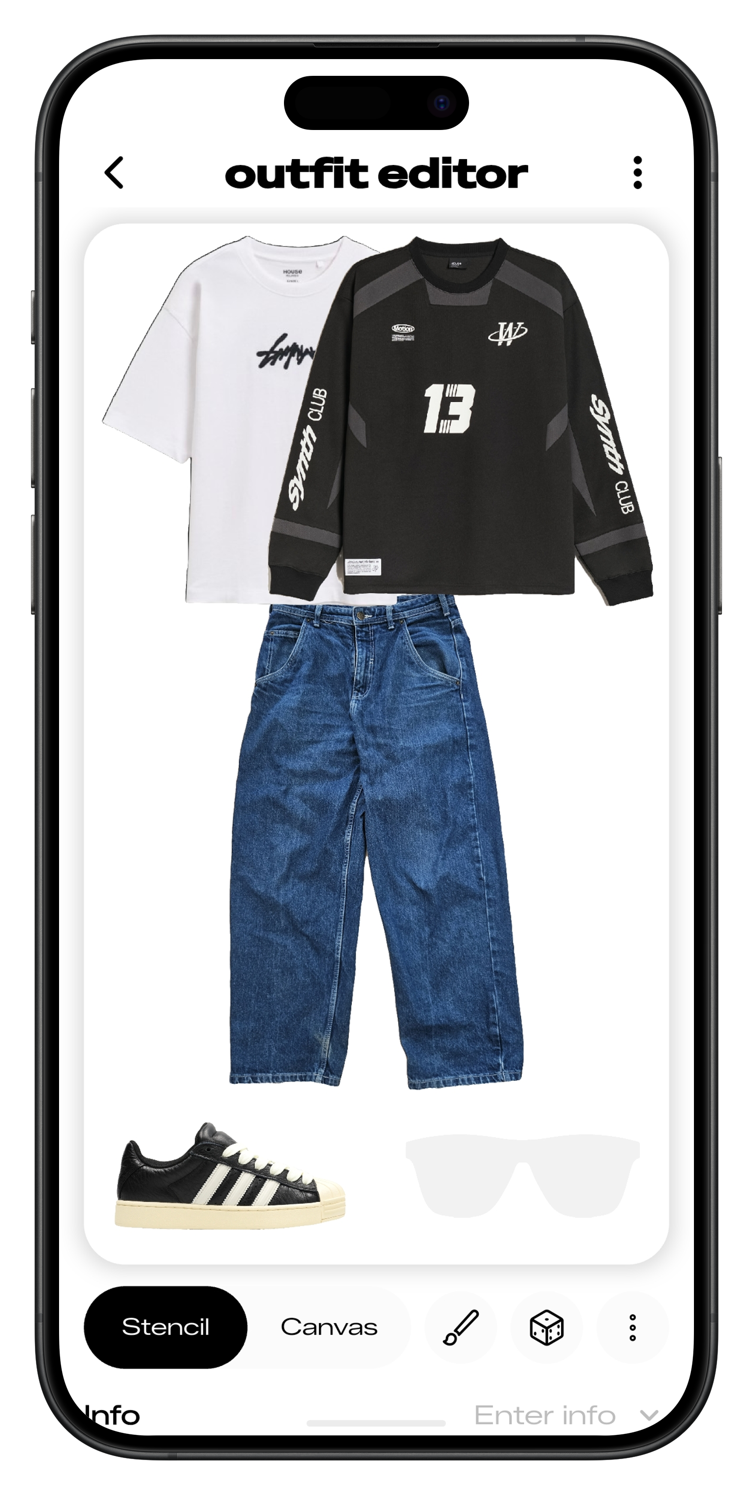 fitboxd structured outfit editor in stencil layout mode